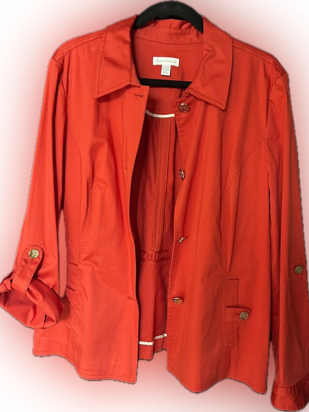 Classic Orange Button-Front Women's Jacket